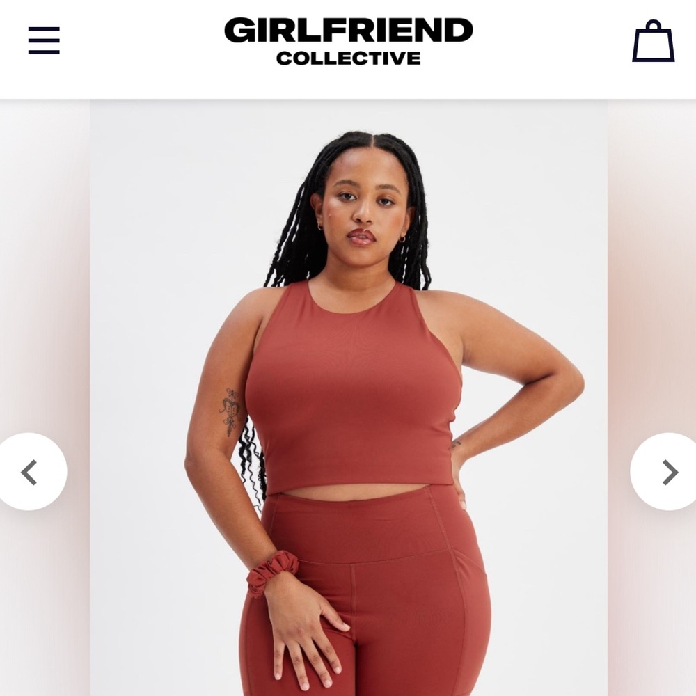 Girlfriend Collective Rust High-Neck Crop Bra